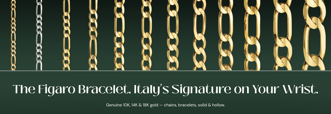 Italian Figaro gold bracelets