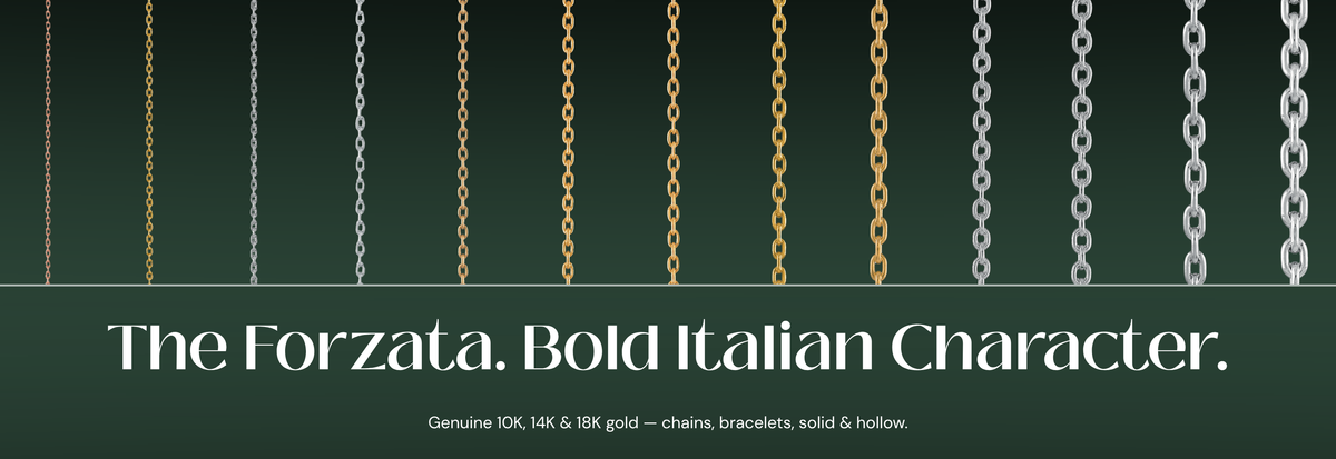 Italian Forzata gold chain necklaces