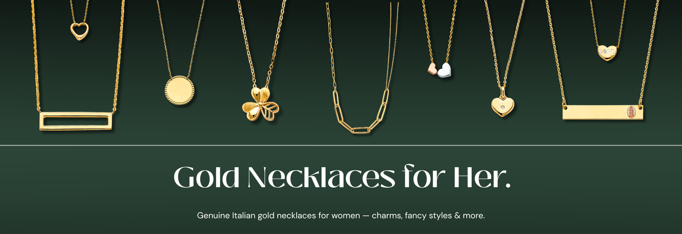 Italian gold necklaces for women in 10K and 14K