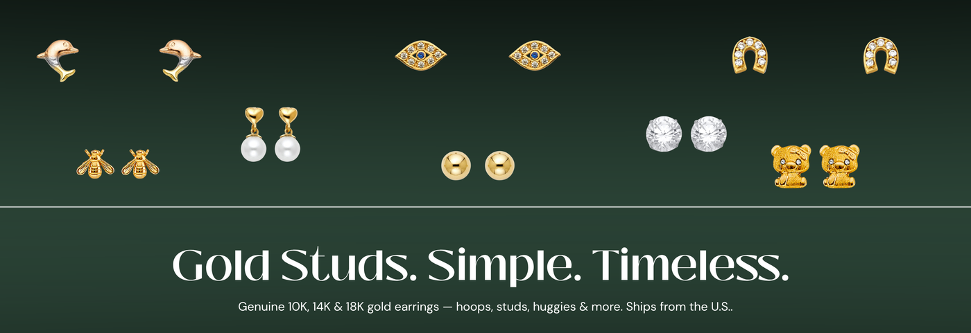 Italian gold stud earrings