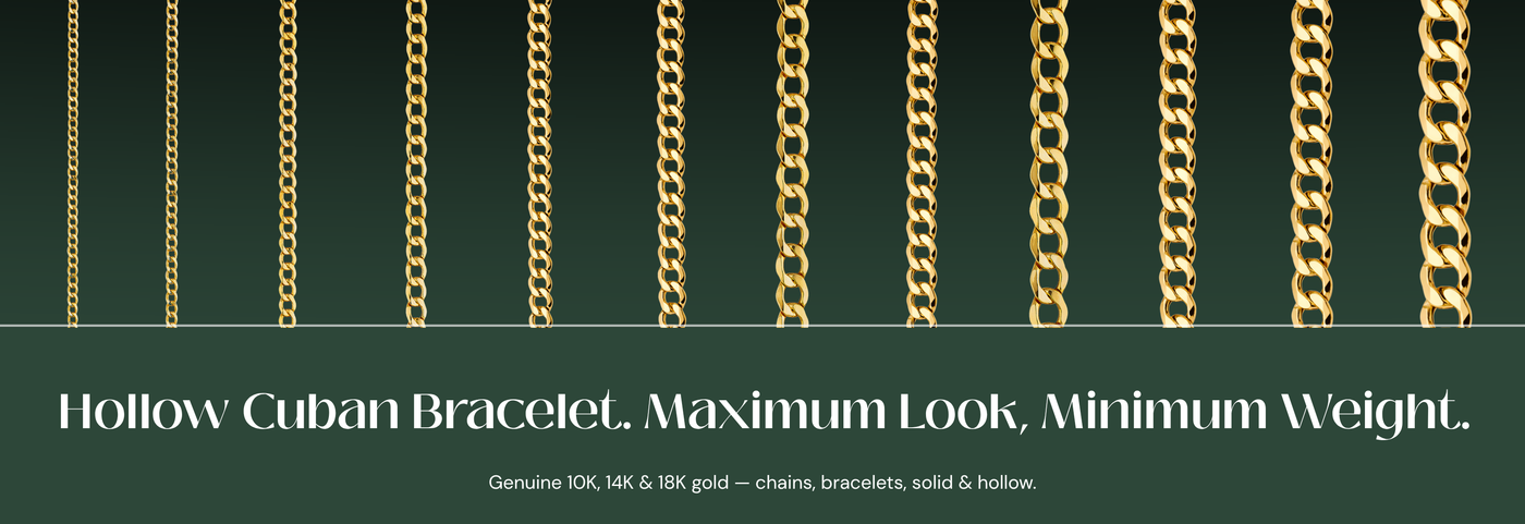 Italian hollow Cuban gold bracelets