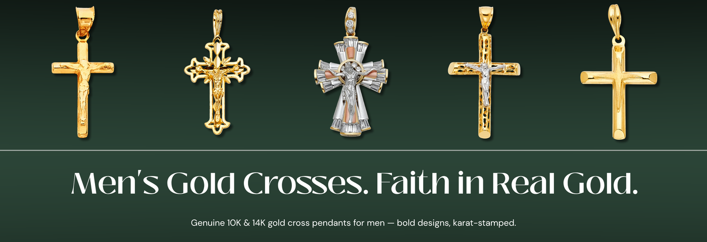 Italian gold cross pendants for men
