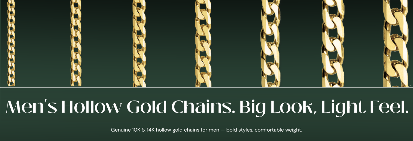 Italian hollow gold chains for men