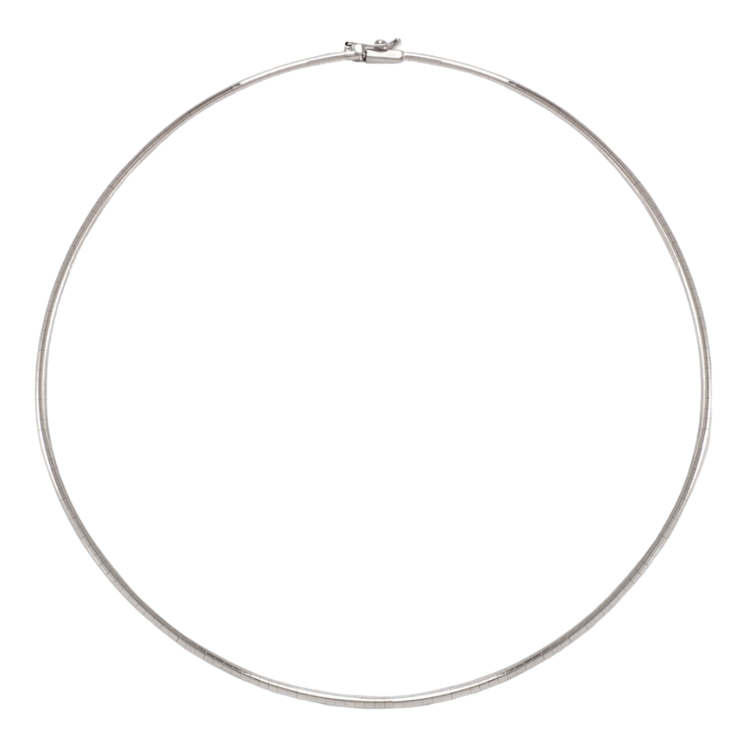 Colar de corrente Omega 14K amarelo ou branco ou rosa de 2 mm