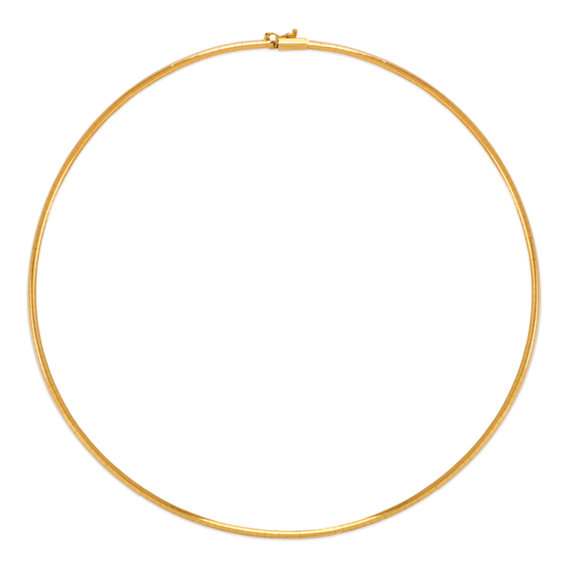 14K Yellow or White or Rose 2mm Omega Chain Necklace