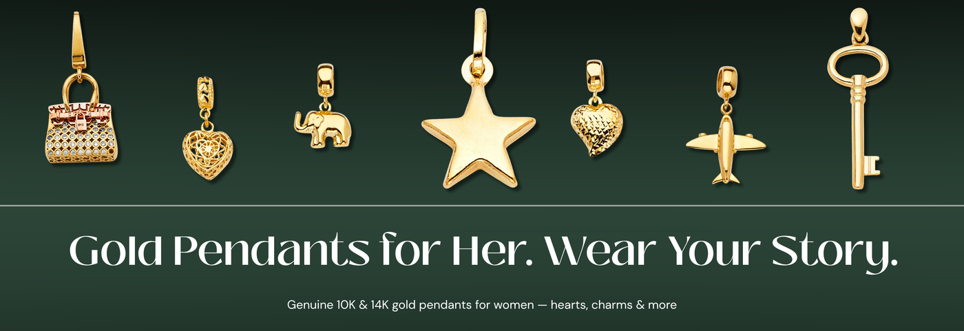 Italian gold pendants for women