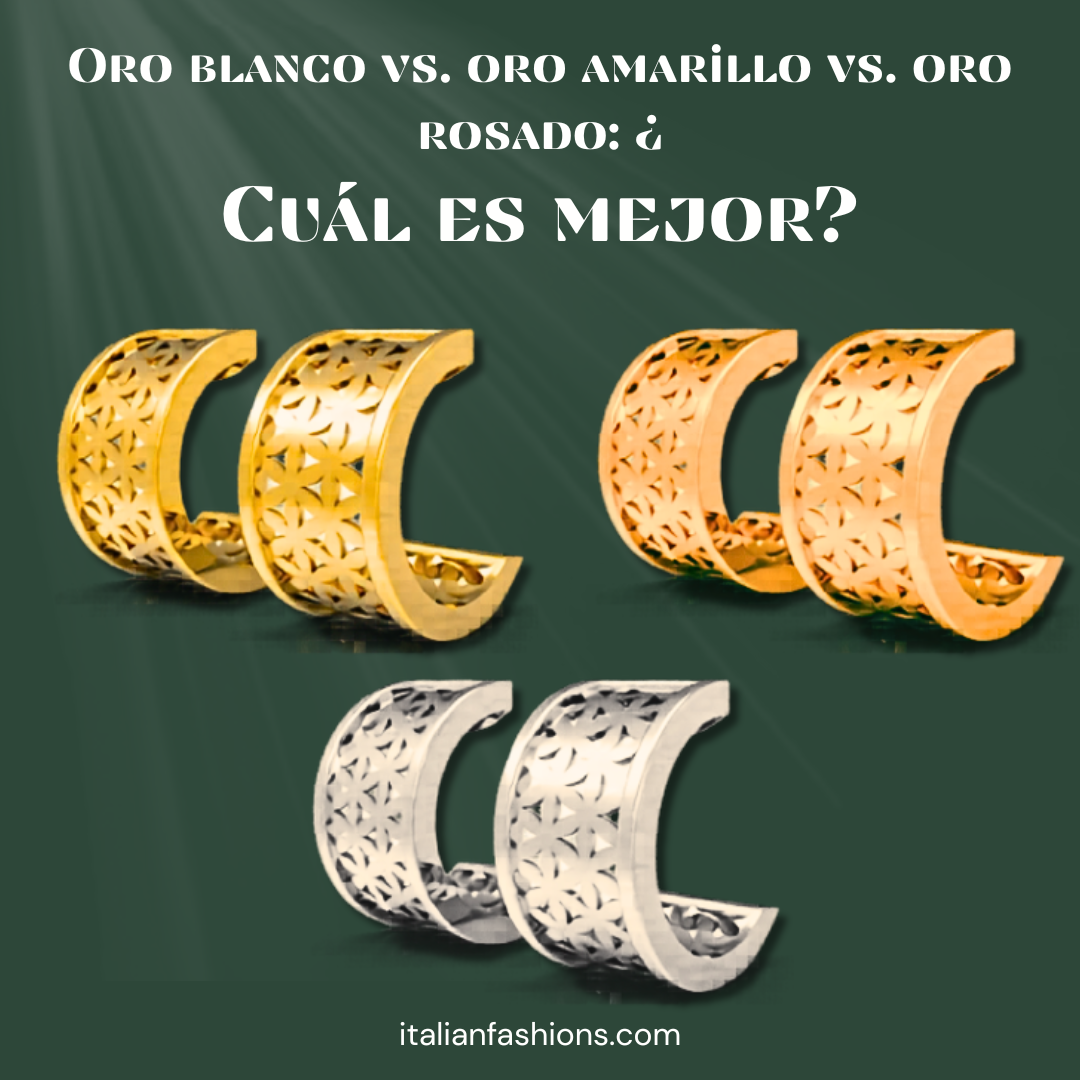 Oro blanco vs. oro amarillo vs. oro rosado