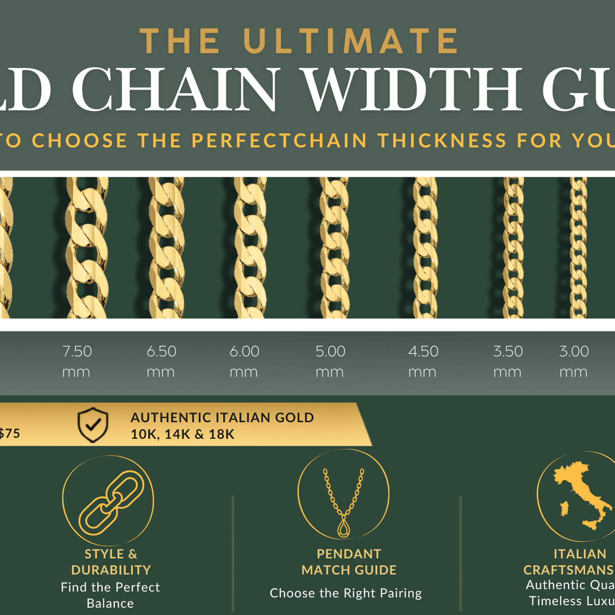 gold chain width guide 2026: Find Your Perfect Style – Italian Fashions