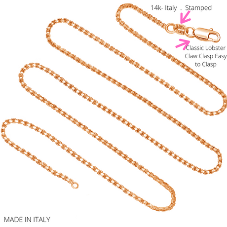 10K Yellow Gold Mirror Box Chain