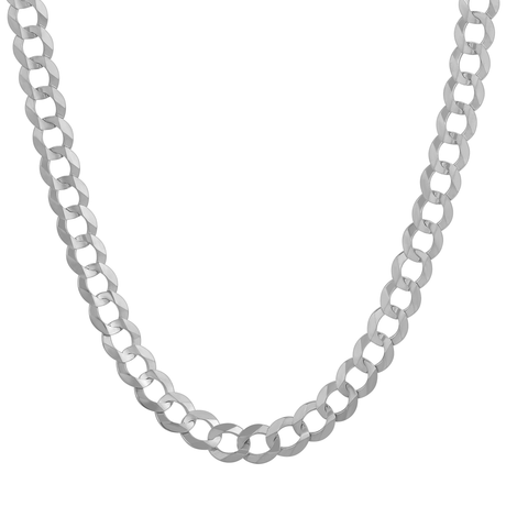 14K White Gold Curb Link Chain