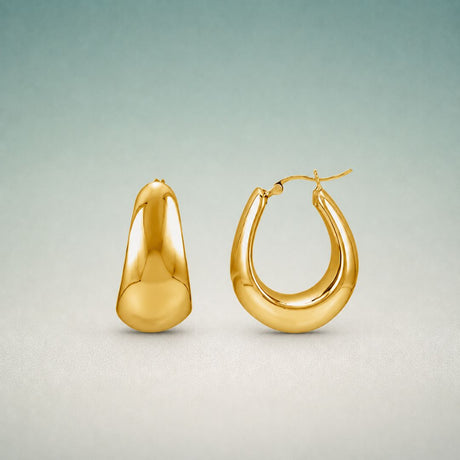 Solid 14K Italian gold earrings in hoop, stud, and huggie styles