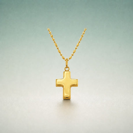 Italian gold cross pendant in 10K and 14K solid gold