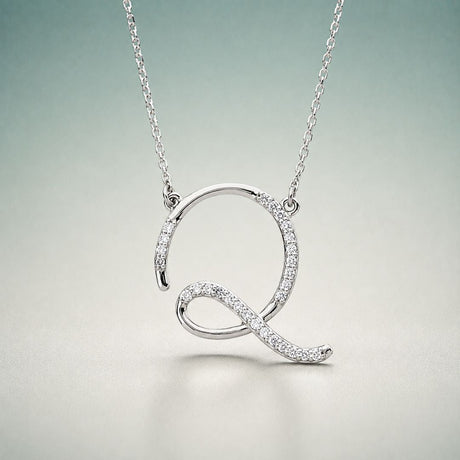 Gold hollow initial letter pendant in 10K and 14K Italian gold