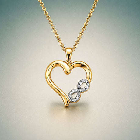 Italian 10K and 14K gold heart-shaped pendants with detailed finishes