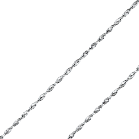 14K white gold diamond cut rope chain collection