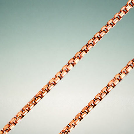 Italian 14K rose gold chains, bracelets, and pendants with a warm rosy tone