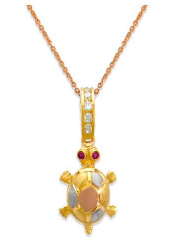 Italian 10K and 14K gold pendants for women in symbolic and statement styles