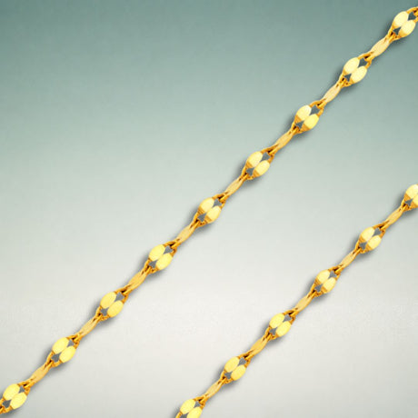 Italian 10K solid gold chains for women in rope, Figaro, box, and curb link styles