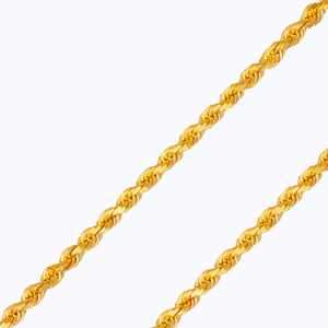  Hollow Diamond Cut Rope Chain