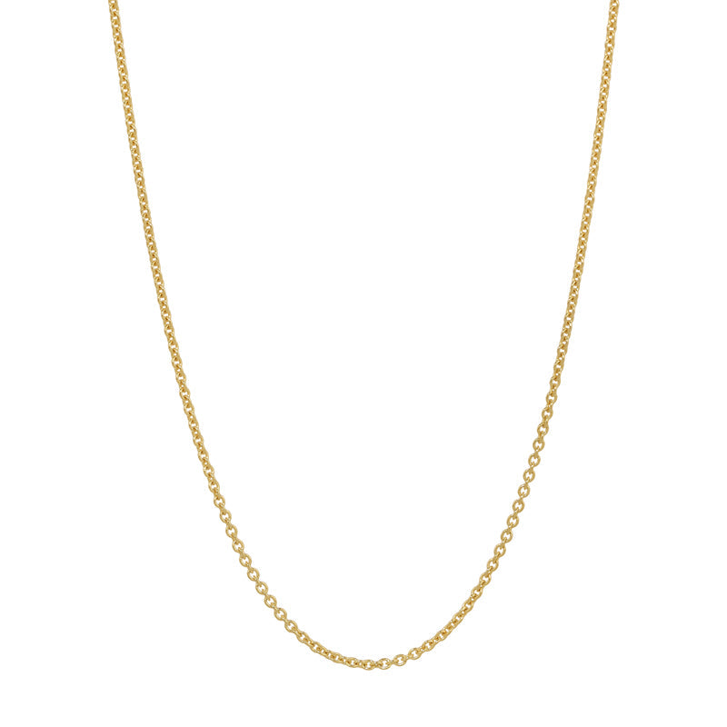 Sparkling diamond-cut finish elevates this 14K yellow gold rolo chain necklace (0.75mm-1.1mm | Italian Fashions