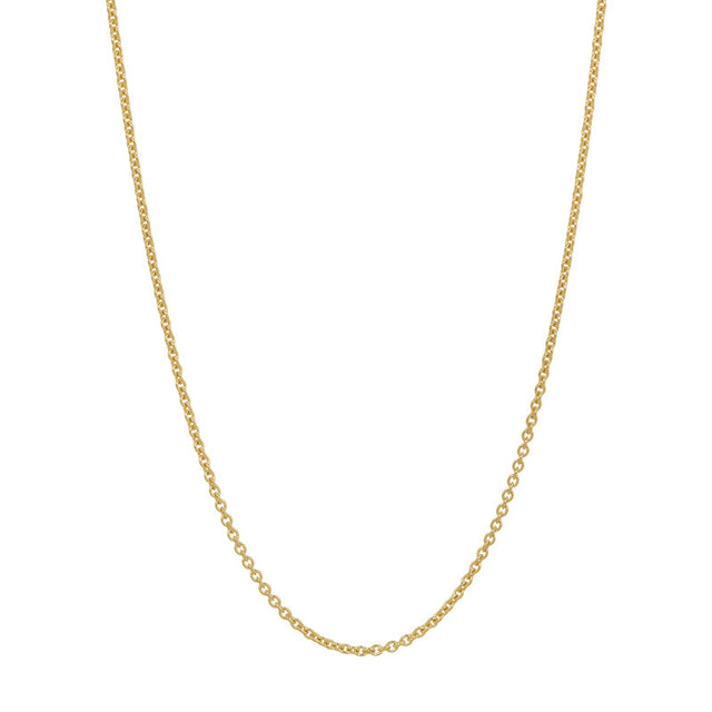 Sparkling diamond-cut finish elevates this 14K yellow gold rolo chain necklace (0.75mm-1.1mm | Italian Fashions