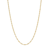 Cadena SINGAPUR con corte de diamante de 1,10 mm - 1,50 mm de oro amarillo o blanco macizo REAL de 14 quilates 