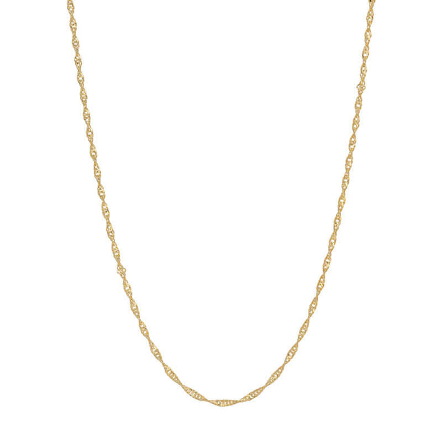14K REAL Solid Yellow or White Gold 1.10mm - 1.50mm Diamond Cut SINGAPORE Chain