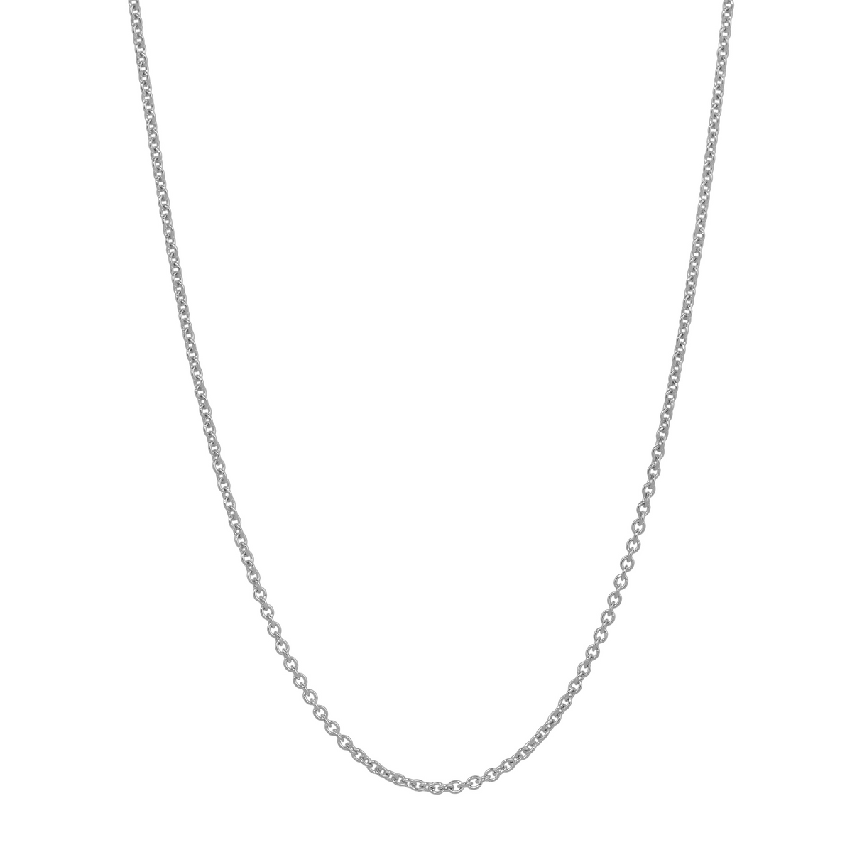 Delicate or bold, this 14K solid white gold rolo chain (0.75mm-1.1mm) adds a touch of elegance.