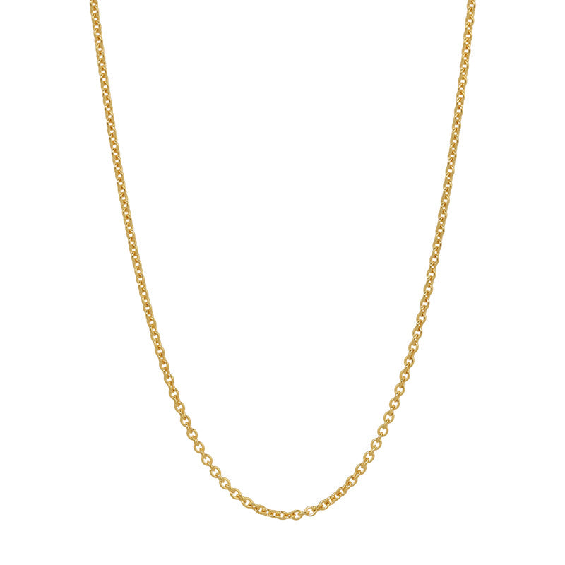 Diamond-cut rolo chain necklace: The sparkling detail adds a touch of luxury to this 14K yellow gold chain.