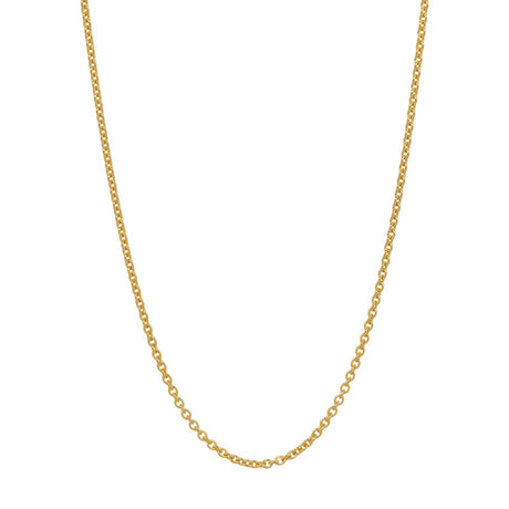 Diamond-cut rolo chain necklace: The sparkling detail adds a touch of luxury to this 14K yellow gold chain.