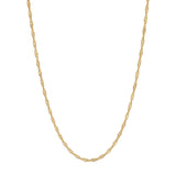 Cadena SINGAPUR con corte de diamante de 1,10 mm - 1,50 mm de oro amarillo o blanco macizo REAL de 14 quilates 