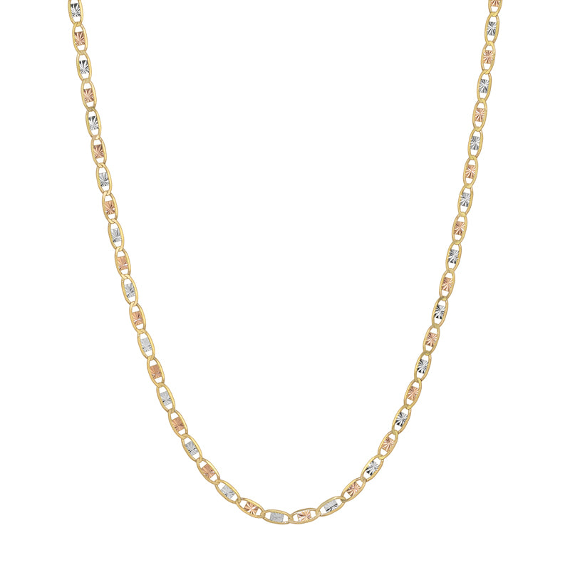 10K REAL Solid Yellow Two-Tone Gold Valentino Chain | Italian Fashions 