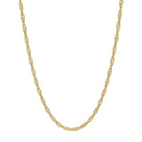 Cadena SINGAPUR con corte de diamante de 1,10 mm - 1,50 mm de oro amarillo o blanco macizo REAL de 14 quilates 