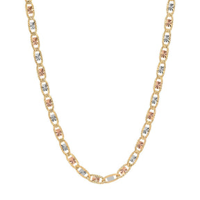 Diamond Cut Valentino Chain in 10K REAL Solid Yellow Two-Tone Gold | Italian Fashions