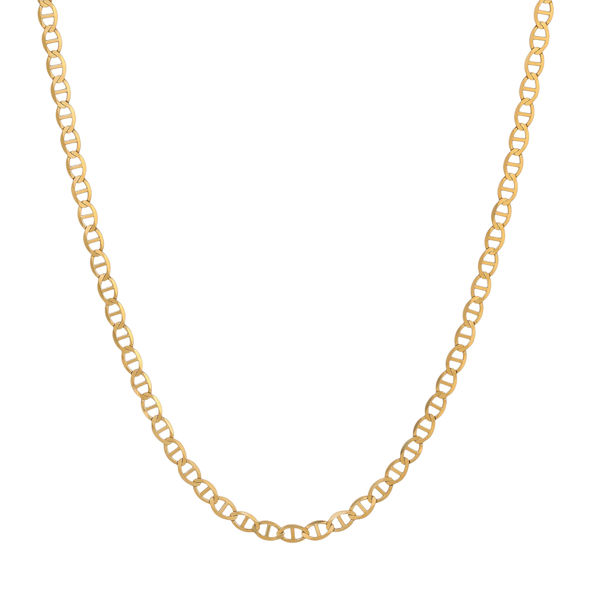 10K Solid Yellow Gold Necklace | Elegant Mariner Chain Design | Italian Fashions