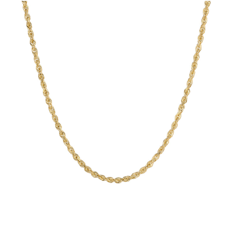 10K Hollow Yellow Gold ROPE Chain | Diamond Cut ROPE Chain | Italian Fashions