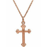 14K Gold Cross Necklace or Pendant – 12x7.8mm