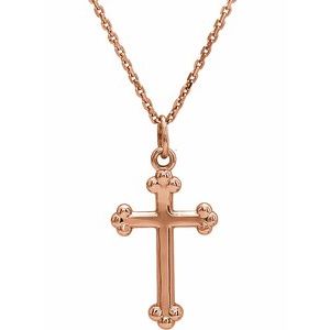 14K Gold Cross Necklace or Pendant – 12x7.8mm