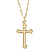 14K Gold Cross Necklace or Pendant – 12x7.8mm