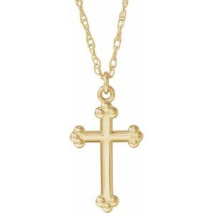 14K Gold Cross Necklace or Pendant – 12x7.8mm