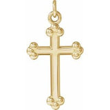 14K Gold Cross Necklace or Pendant – 12x7.8mm