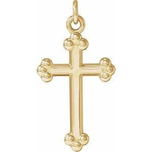 14K Gold Cross Necklace or Pendant – 12x7.8mm