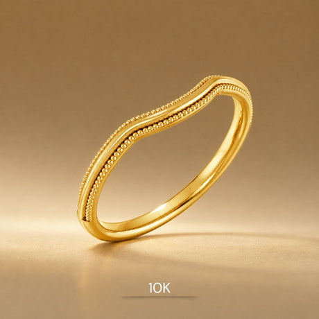 10K yellow gold curved stackable ring