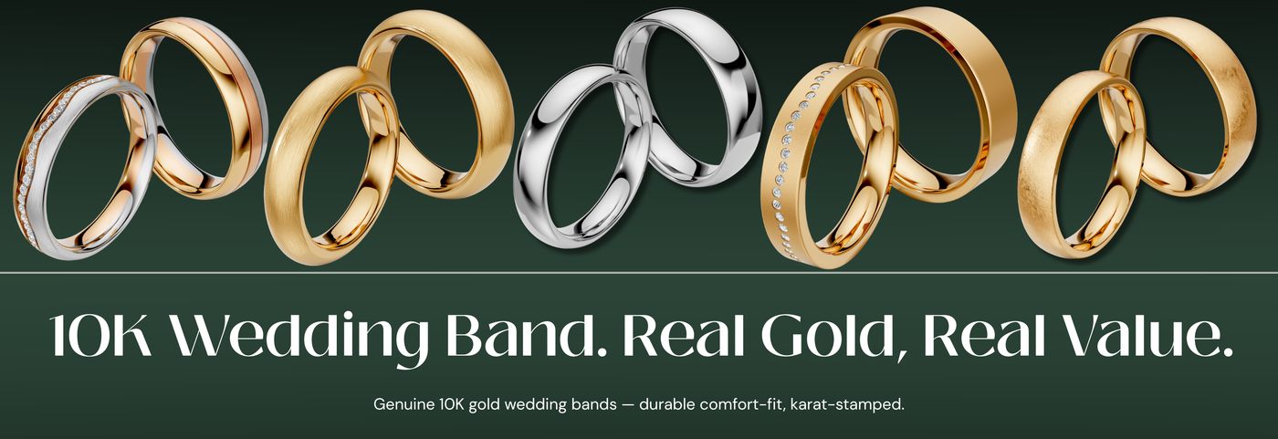 Italian 10K gold wedding bands