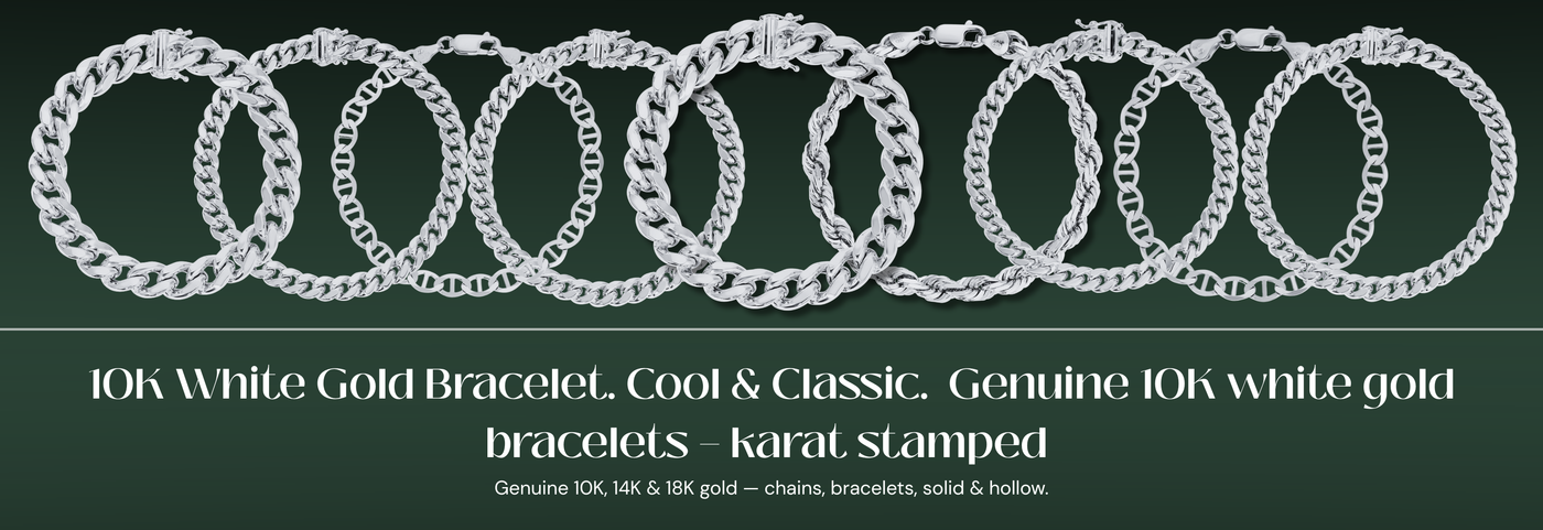 Italian 10K white gold bracelets