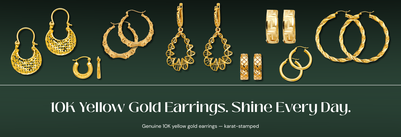 Italian 10K yellow gold earrings