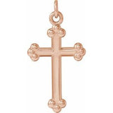 14K Gold Cross Necklace or Pendant – 12x7.8mm