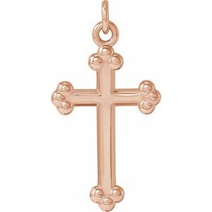 14K Gold Cross Necklace or Pendant – 12x7.8mm