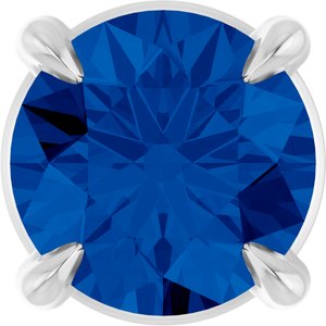 14K Gold Round Lab-Grown Blue Sapphire Solitaire Slide Necklace or Pendant