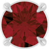 14K Gold Round Natural Mozambique Garnet Solitaire Slide Necklace or Pendant